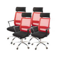 Комплект кресел АКЛАС Крокус CH TILT 4 шт Черный (Черный Красный)